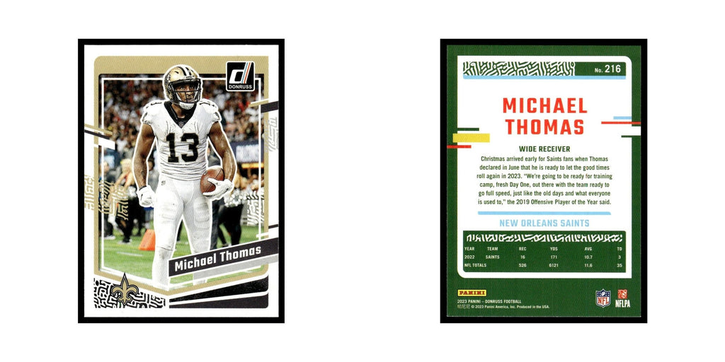 Michael Thomas 2023 Donruss #216 New Orleans Saints Football Card NM