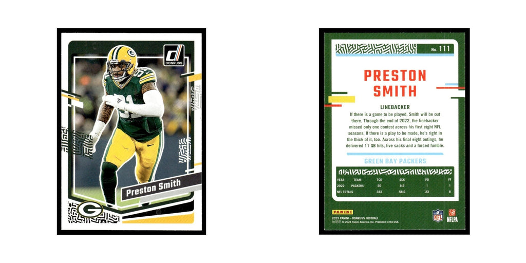 Preston Smith 2023 Donruss #111 Green Bay Packers Football Card NM