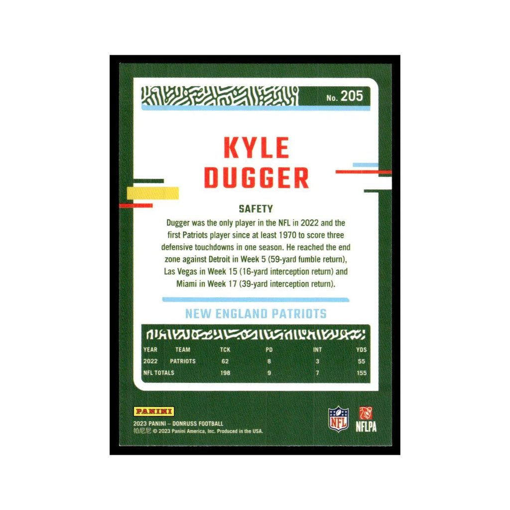 Kyle Dugger 2023 Donruss #205 New England Patriots Football Card NM