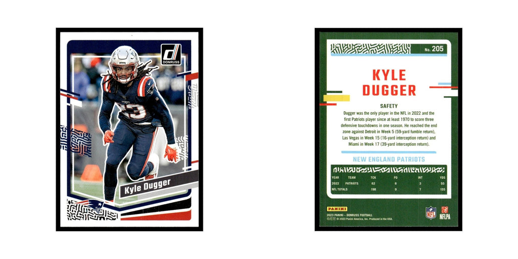 Kyle Dugger 2023 Donruss #205 New England Patriots Football Card NM