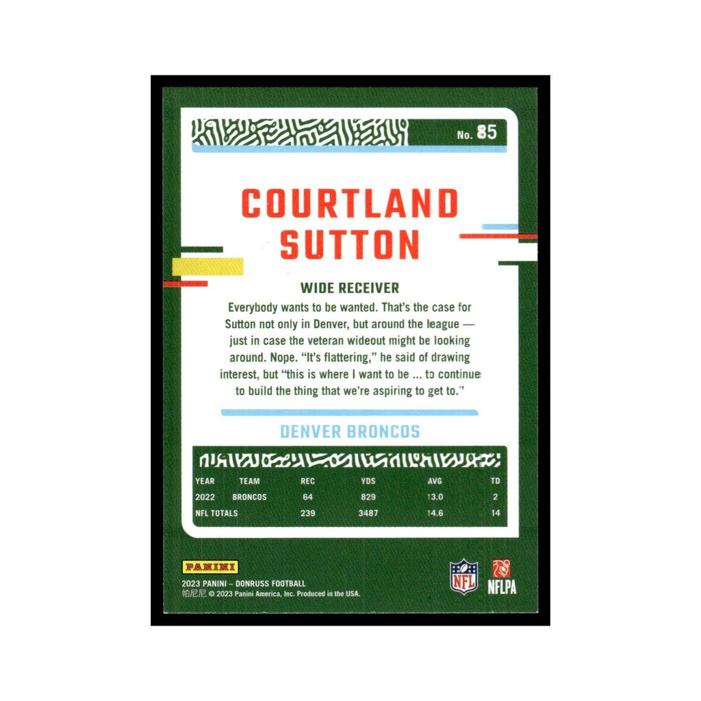 Courtland Sutton 2023 Donruss #85 Denver Broncos Football Card NM