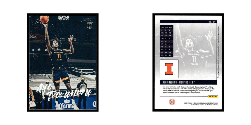 Ayo Dosunmu 2021 Panini Chronicles Luminance Draft #94 NM