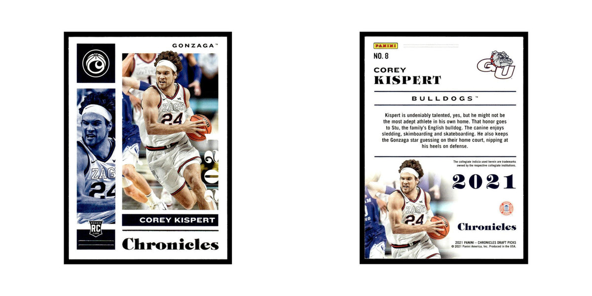 Corey Kispert Rookie 2021 Panini Chronicles Draft Picks #8 Gonzaga Bulldogs NM