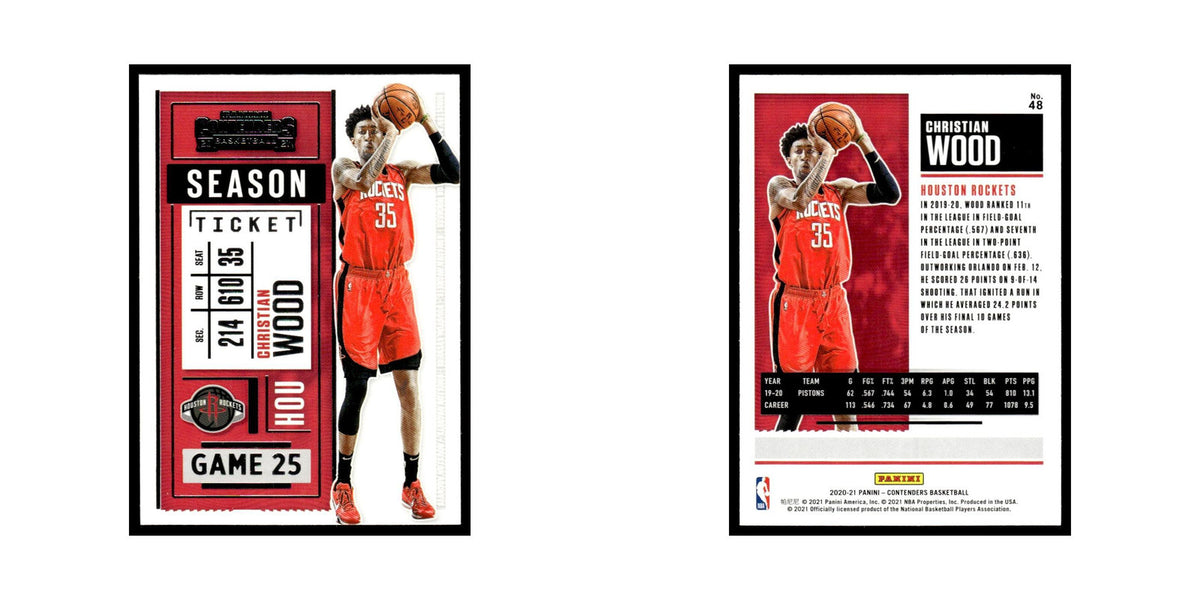 Christian Wood 2020 Panini Contenders #48 Houston Rockets Basketball Card NM
