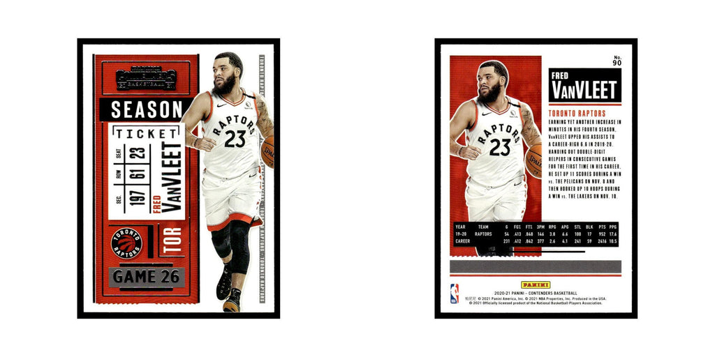 Fred VanVleet 2020 Panini Contenders #90 Toronto Raptors Basketball Card NM