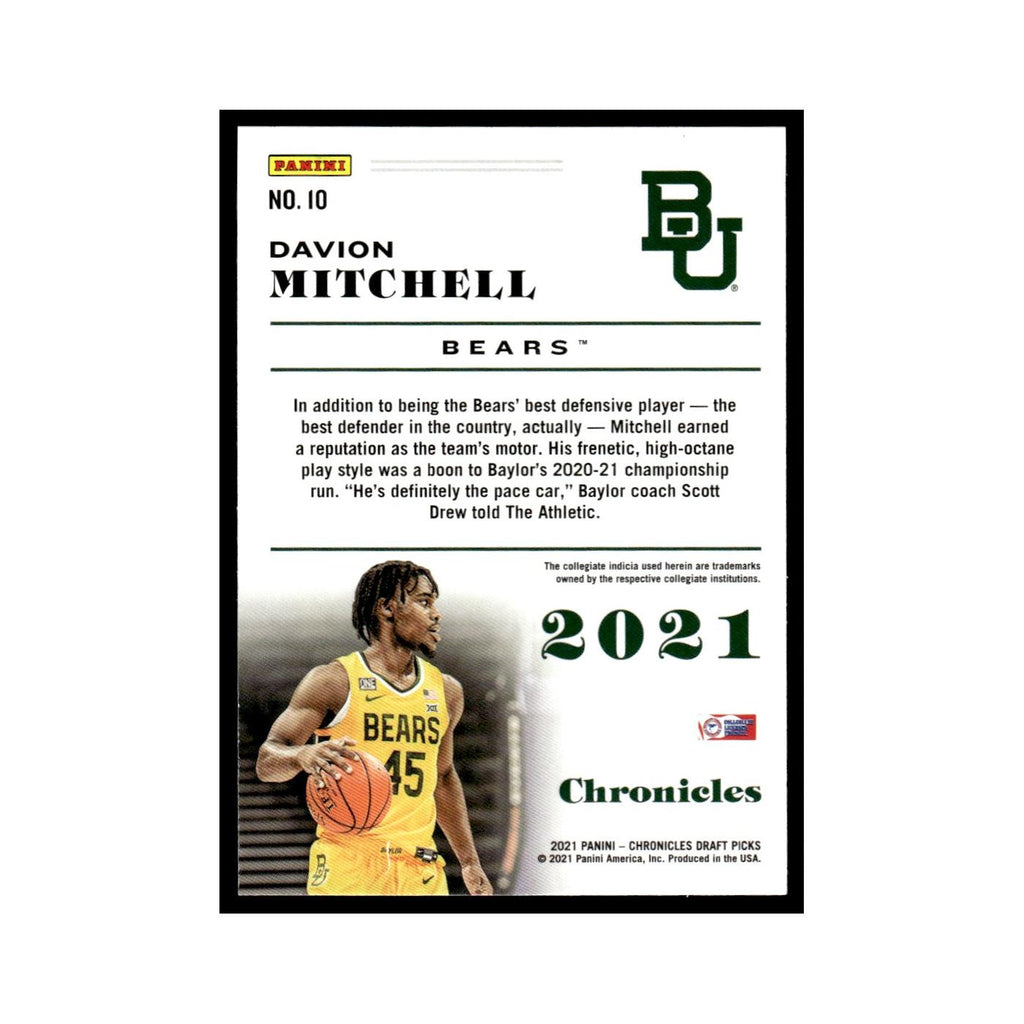Davion Mitchell Rookie 2021 Panini Chronicles Draft Picks #10 Baylor Bears NM