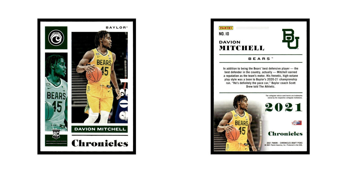 Davion Mitchell Rookie 2021 Panini Chronicles Draft Picks #10 Baylor Bears NM