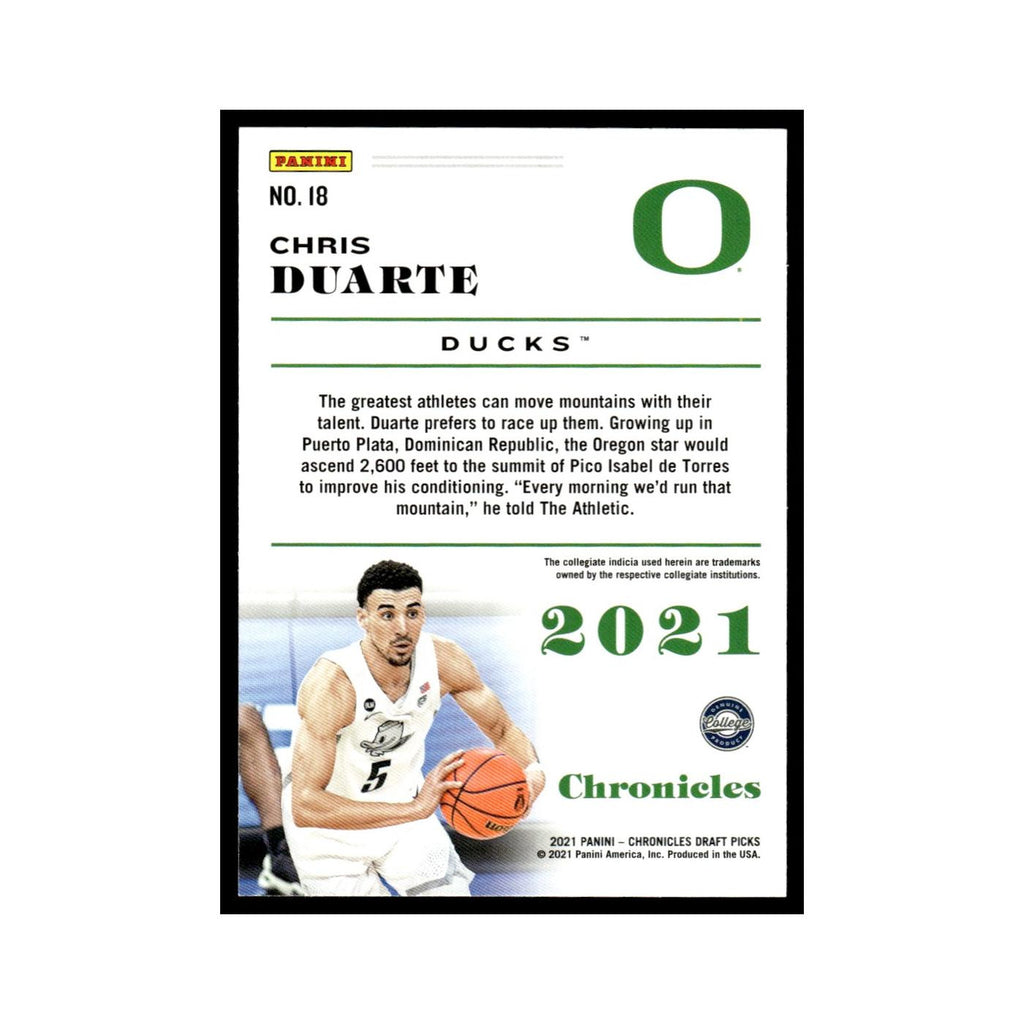 Chris Duarte Rookie 2021 Panini Chronicles Draft Picks #18 Oregon Ducks NM