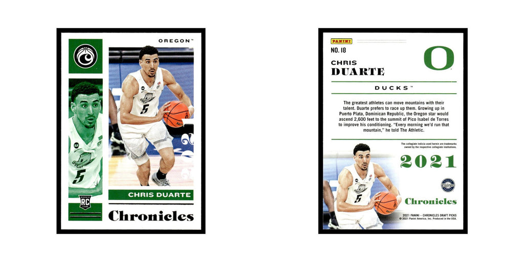 Chris Duarte Rookie 2021 Panini Chronicles Draft Picks #18 Oregon Ducks NM