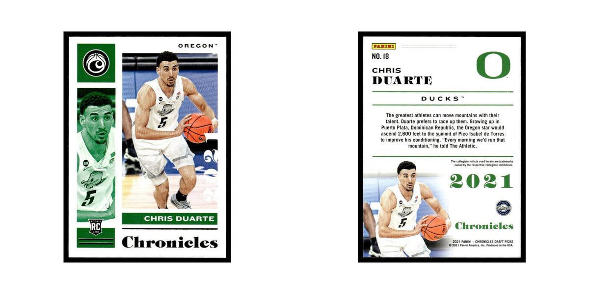 Chris Duarte Rookie 2021 Panini Chronicles Draft Picks #18 Oregon Ducks NM