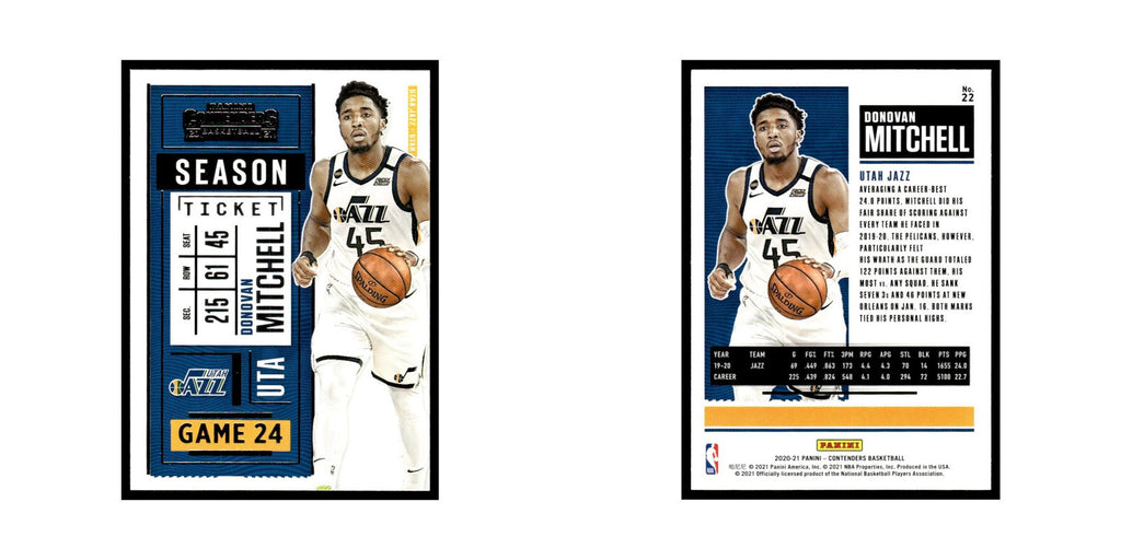 Donovan Mitchell 2020 Panini Contenders #22 Utah Jazz Basketball Card NM