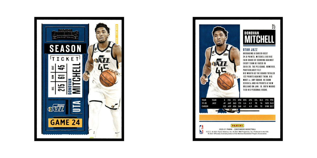 Donovan Mitchell 2020 Panini Contenders #22 Utah Jazz Basketball Card NM