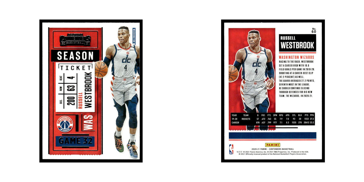 Russell Westbrook 2020 Panini Contenders #60 Washington Wizards NM