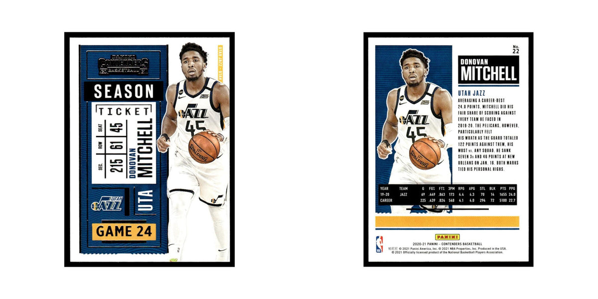 Donovan Mitchell 2020 Panini Contenders #22 Utah Jazz Basketball Card NM