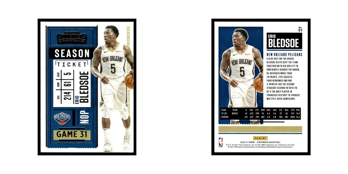 Eric Bledsoe 2020 Panini Contenders #93 New Orleans Pelicans Basketball Card NM