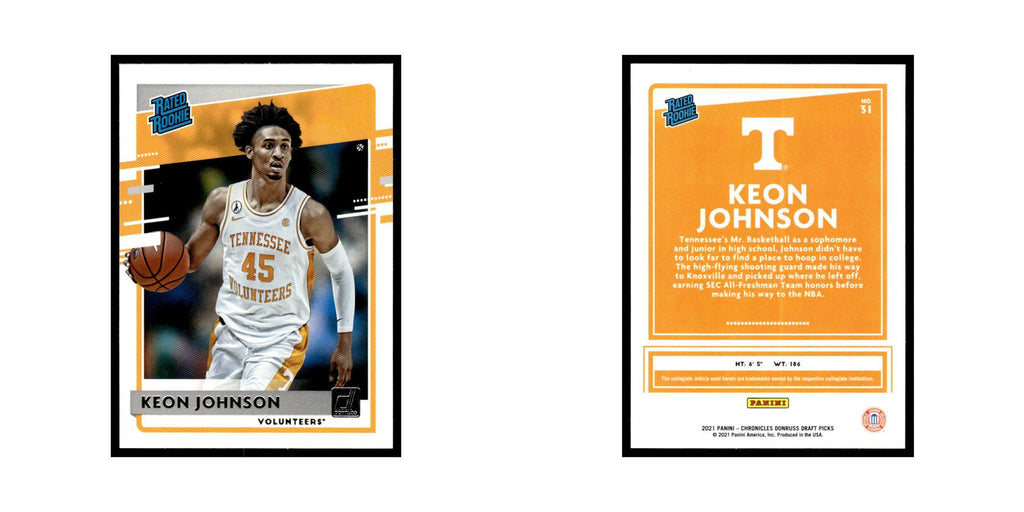 Keon Johnson Rookie 2021 Panini Chronicles Donruss Draft Picks #31 NM
