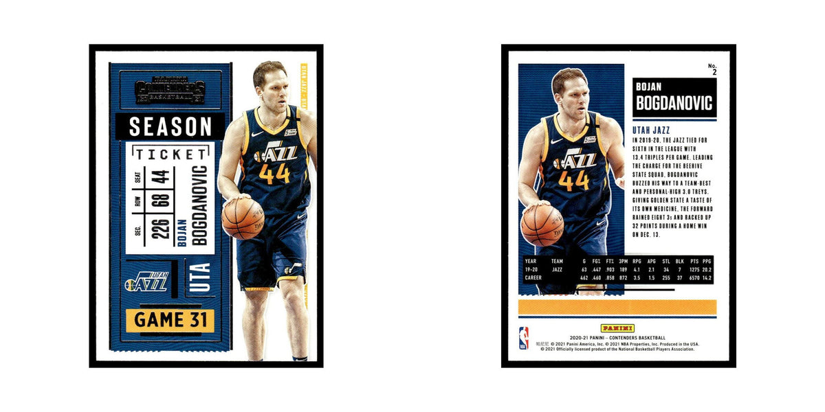 Bojan Bogdanovic 2020 Panini Contenders #2 Utah Jazz Basketball Card NM