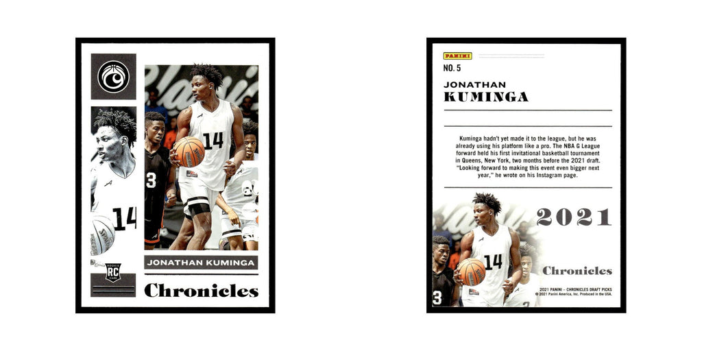 Jonathan Kuminga Rookie 2021 Panini Chronicles Draft Picks #5 NM