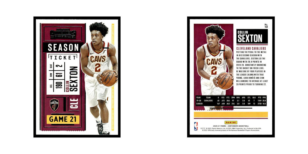 Collin Sexton 2020 Panini Contenders #10 Cleveland Cavaliers Basketball Card NM