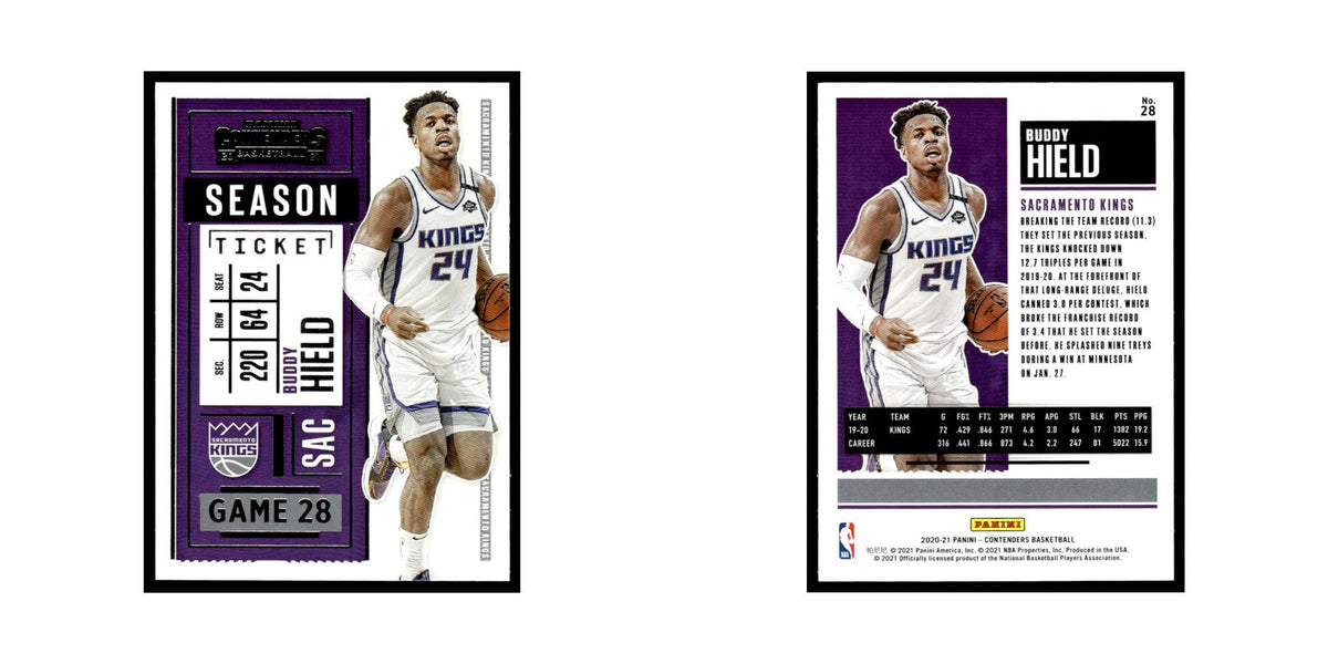 Buddy Hield 2020 Panini Contenders #28 Sacramento Kings Basketball Card NM