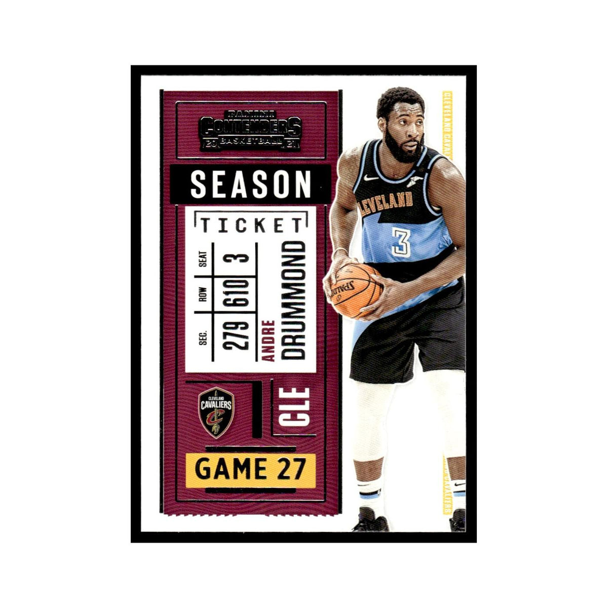 Andre Drummond 2020 Panini Contenders #79 Cleveland Cavaliers Basketball Card NM