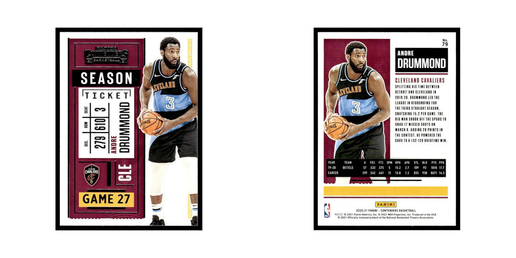 Andre Drummond 2020 Panini Contenders #79 Cleveland Cavaliers Basketball Card NM
