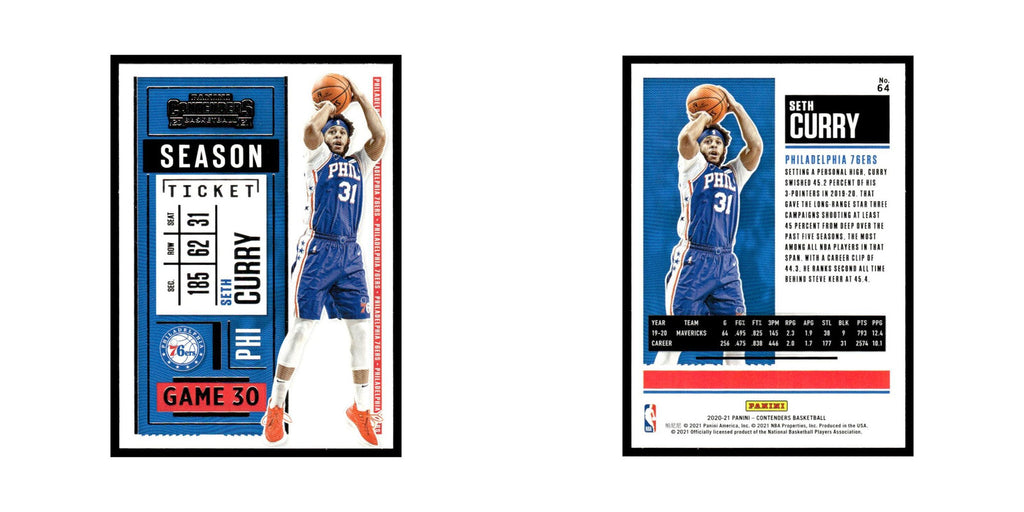 Seth Curry 2020 Panini Contenders #64 Philadelphia 76ers Basketball Card NM