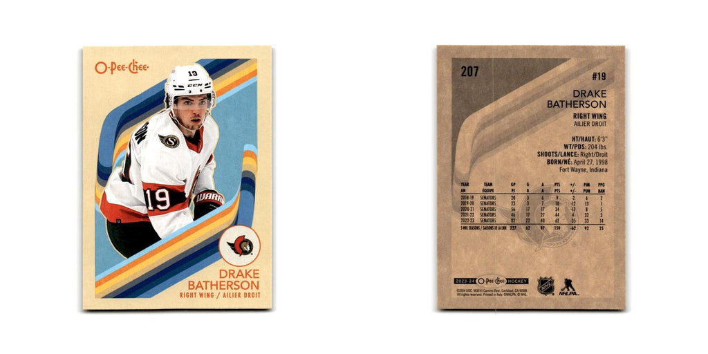 2023 O-Pee-Chee Drake Batherson Throwback Ottawa Senators #207