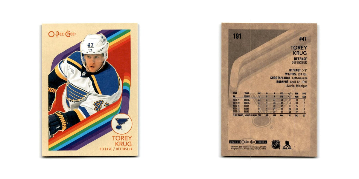 2023 O-Pee-Chee Torey Krug Throwback St. Louis Blues #191