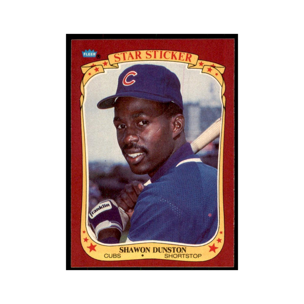 1986 Fleer Star Stickers Shawon Dunston Baseball Cards #34