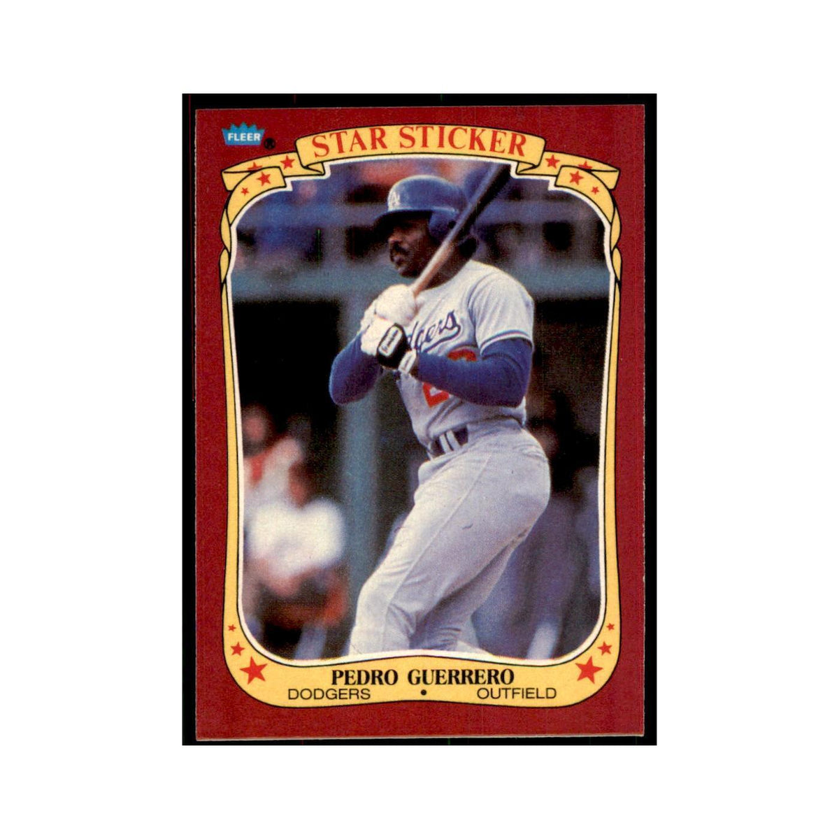 1986 Fleer Star Stickers Pedro Guerrero Baseball Cards #47