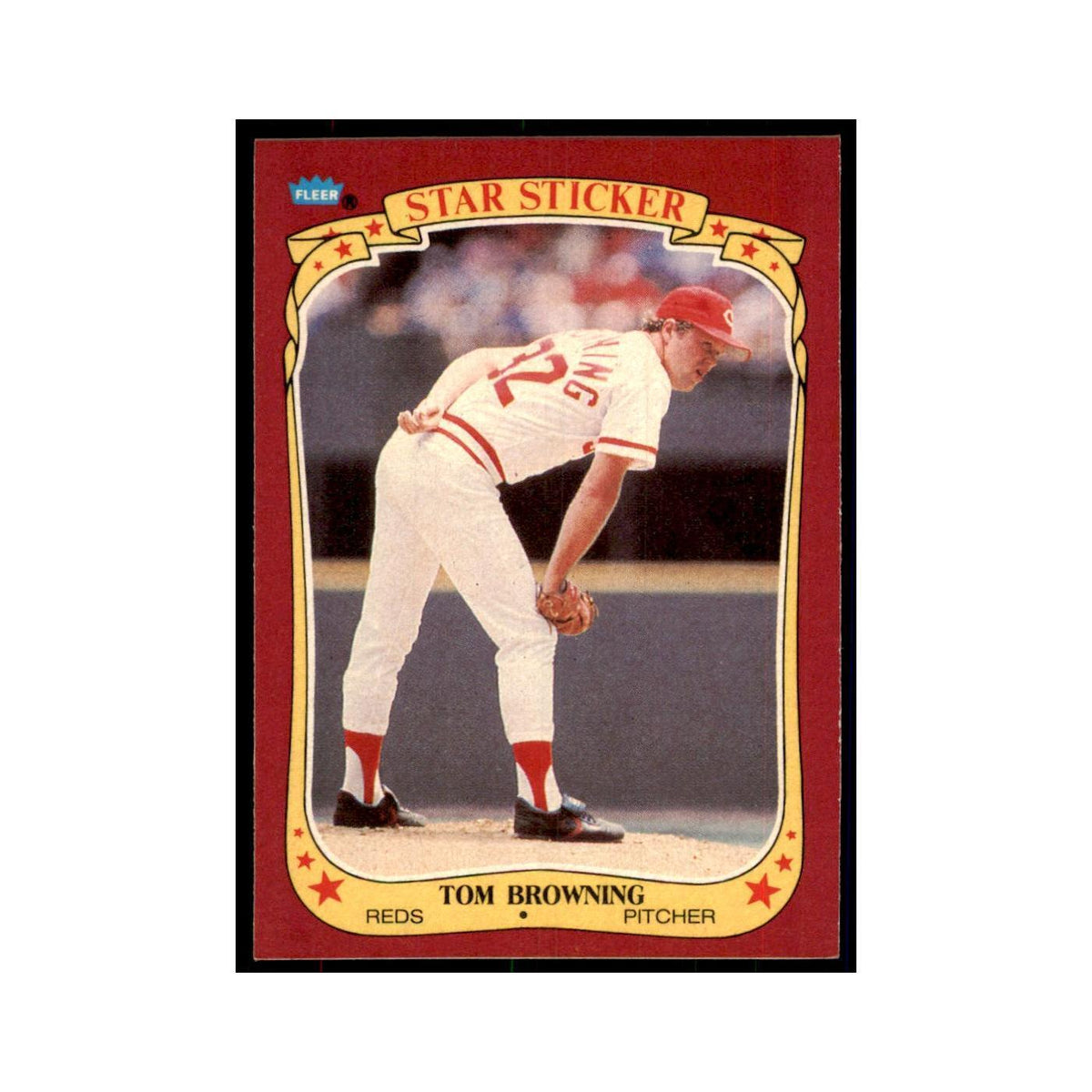 1986 Fleer Star Stickers Tom Browning Baseball Cards #14