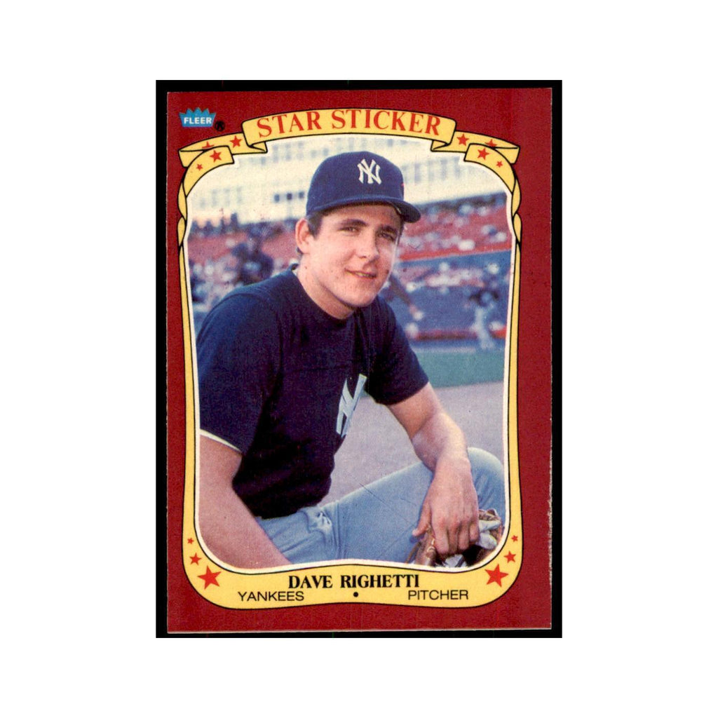 1986 Fleer Star Stickers Dave Righetti Baseball Cards #97