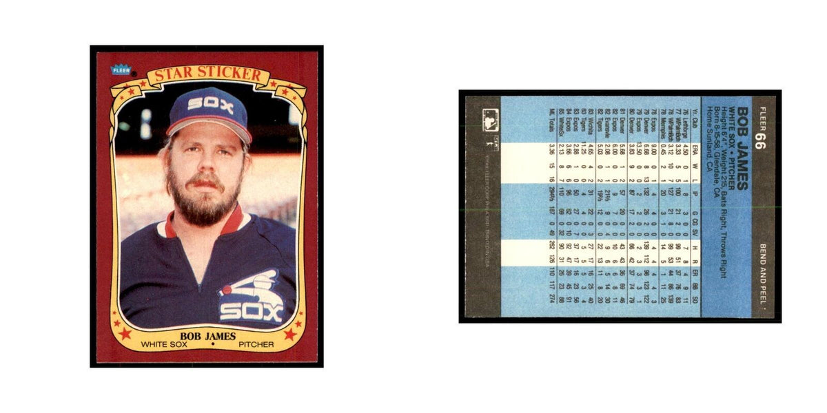 1986 Fleer Star Stickers Bob James Baseball Cards #66