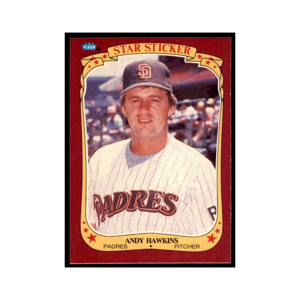 1986 Fleer Star Stickers Andy Hawkins Baseball Cards #51