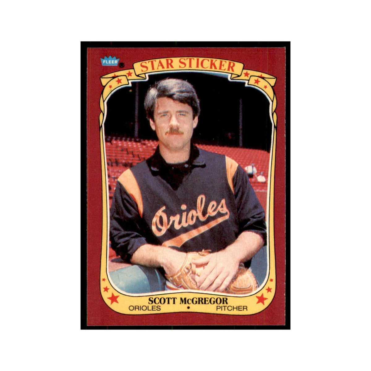 1986 Fleer Star Stickers Scott McGregor Baseball Cards #75