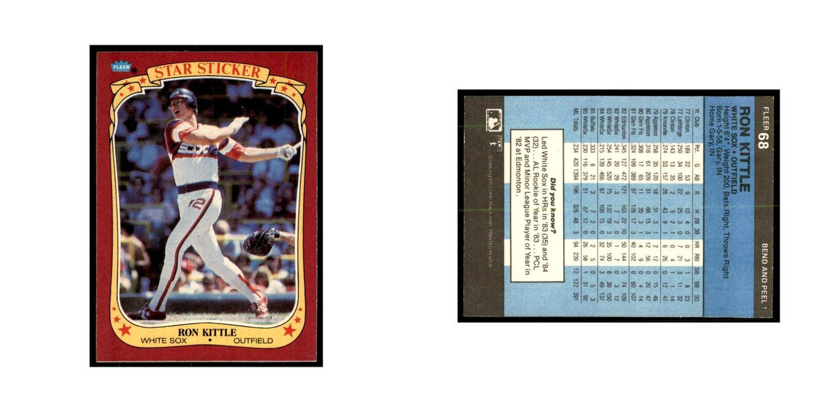 1986 Fleer Star Stickers Ron Kittle Baseball Cards #68