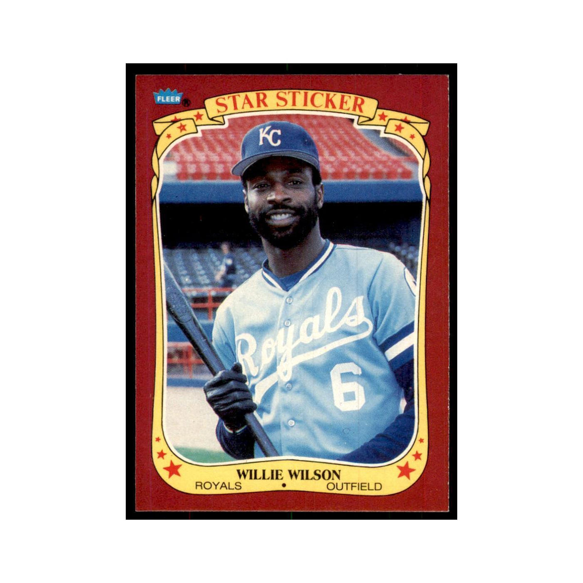 1986 Fleer Star Stickers Willie Wilson Baseball Cards #129