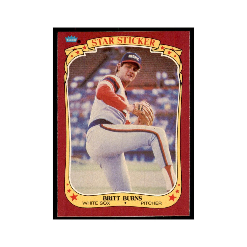 1986 Fleer Star Stickers Britt Burns Baseball Cards #17