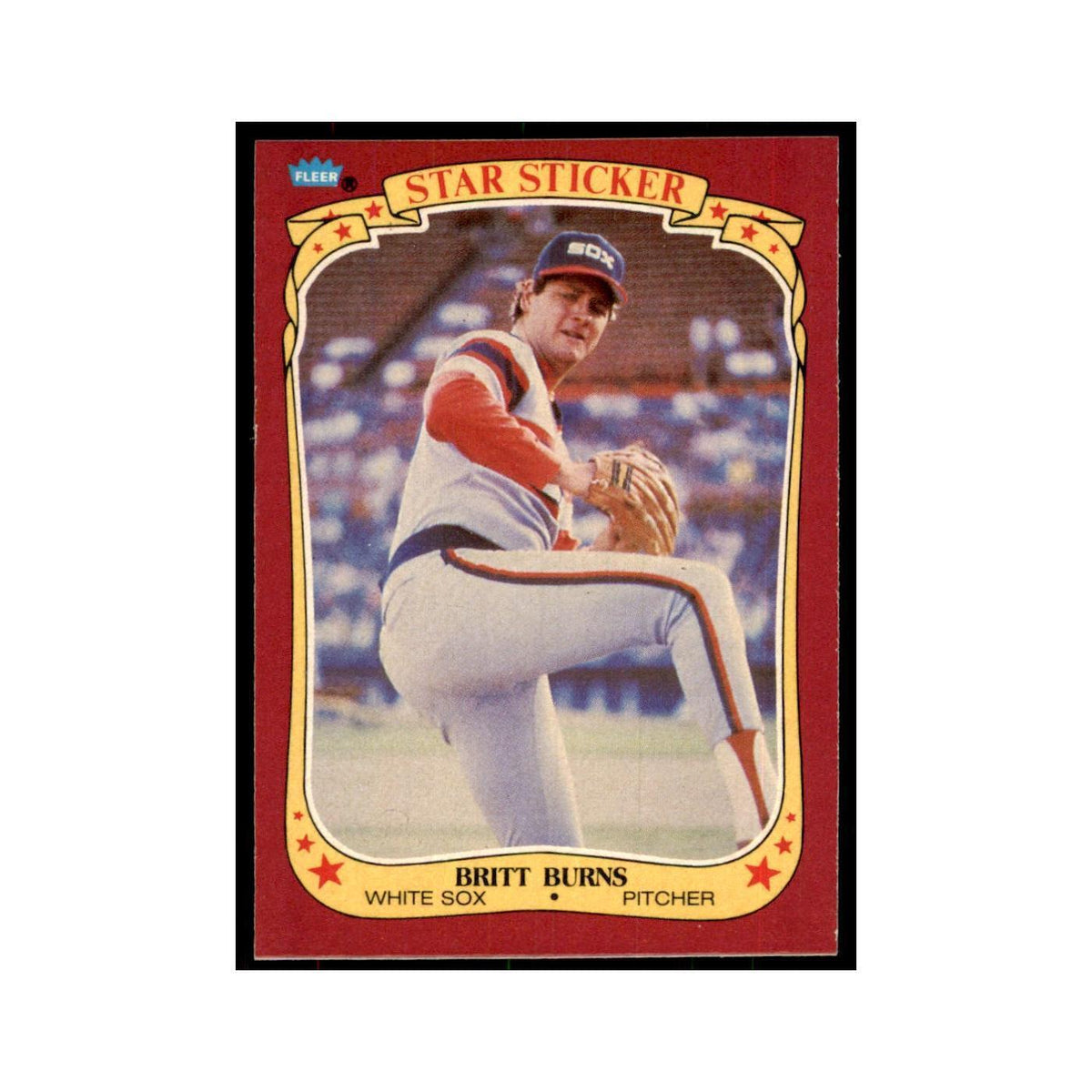 1986 Fleer Star Stickers Britt Burns Baseball Cards #17