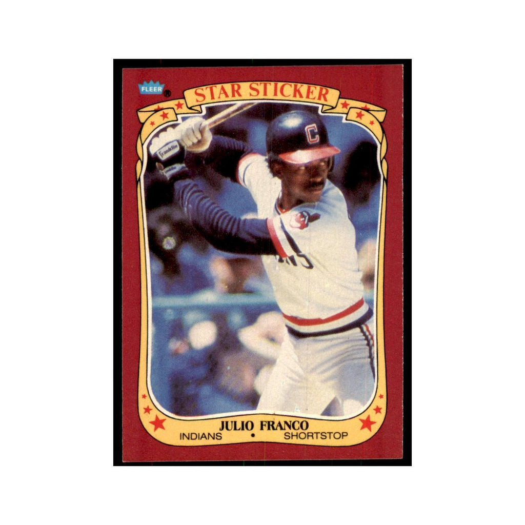 1986 Fleer Star Stickers Julio Franco Baseball Cards #40