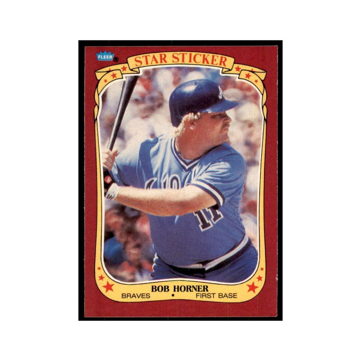 1986 Fleer Star Stickers Bob Horner Baseball Cards #60