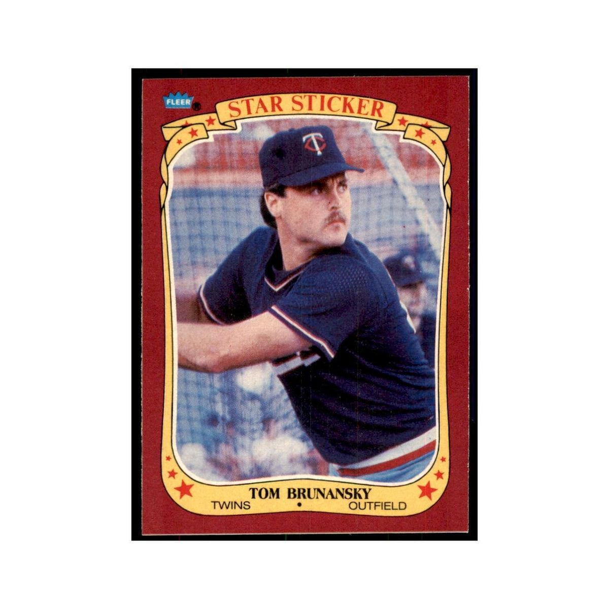 1986 Fleer Star Stickers Tom Brunansky Baseball Cards #15