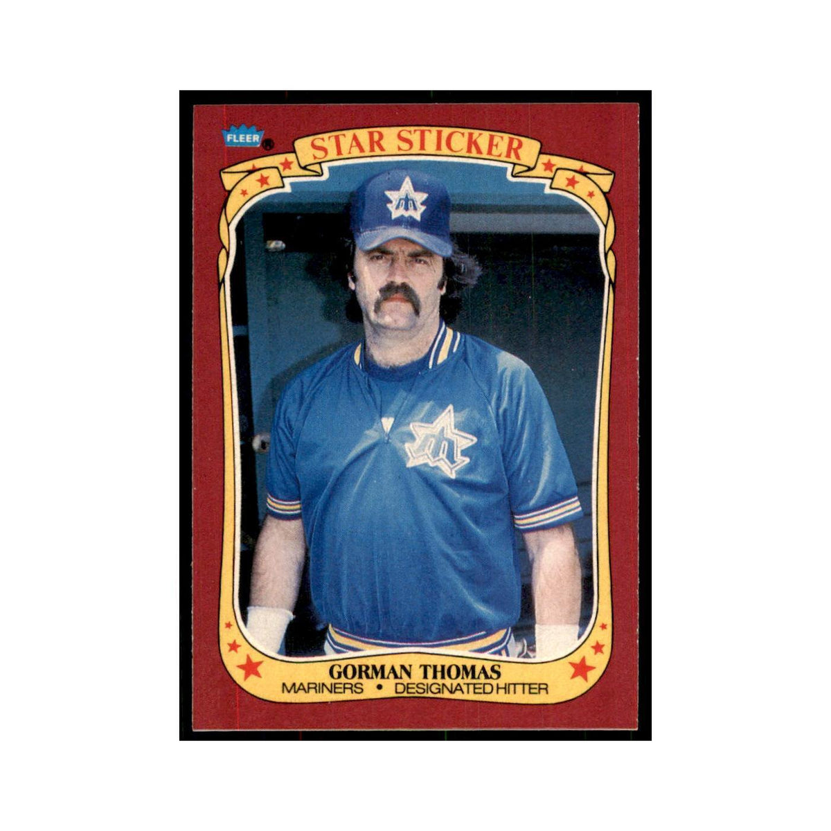 1986 Fleer Star Stickers Gorman Thomas Baseball Cards #119