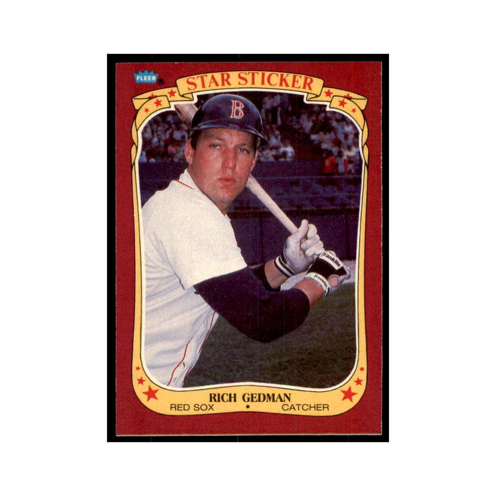 1986 Fleer Star Stickers Rich Gedman Baseball Cards #44