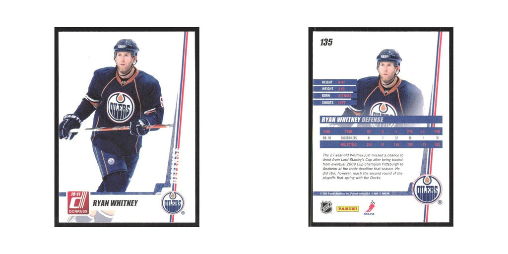 2010 Donruss Ryan Whitney Edmonton Oilers #135