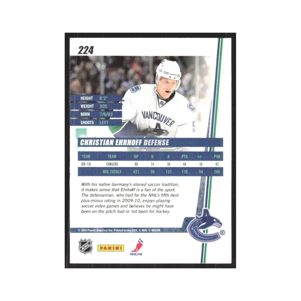 2010 Donruss Christian Ehrhoff Vancouver Canucks #224