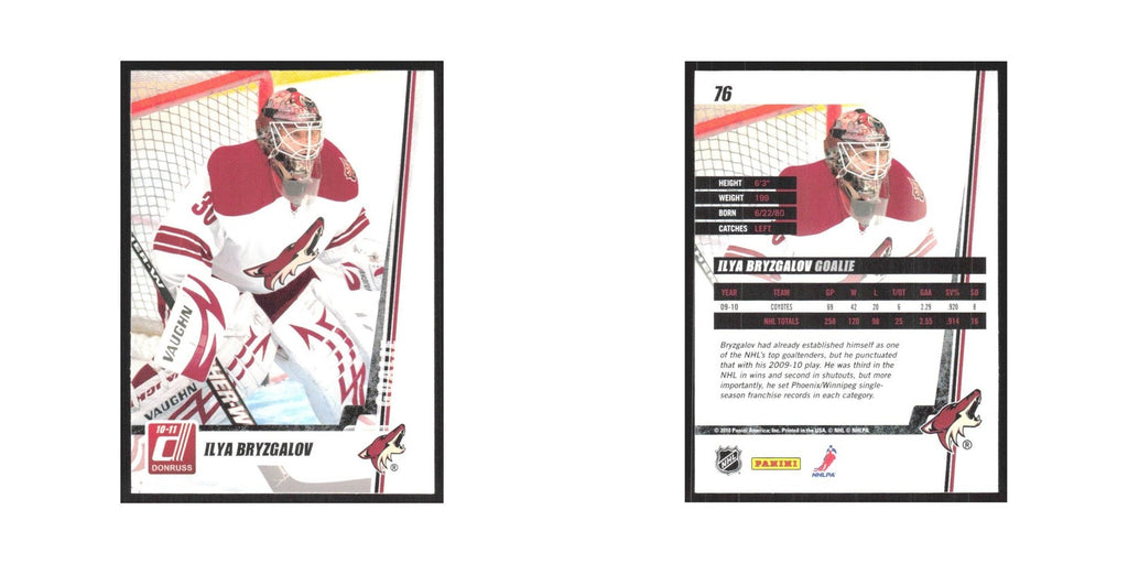 2010 Donruss Ilya Bryzgalov Phoenix Coyotes #76