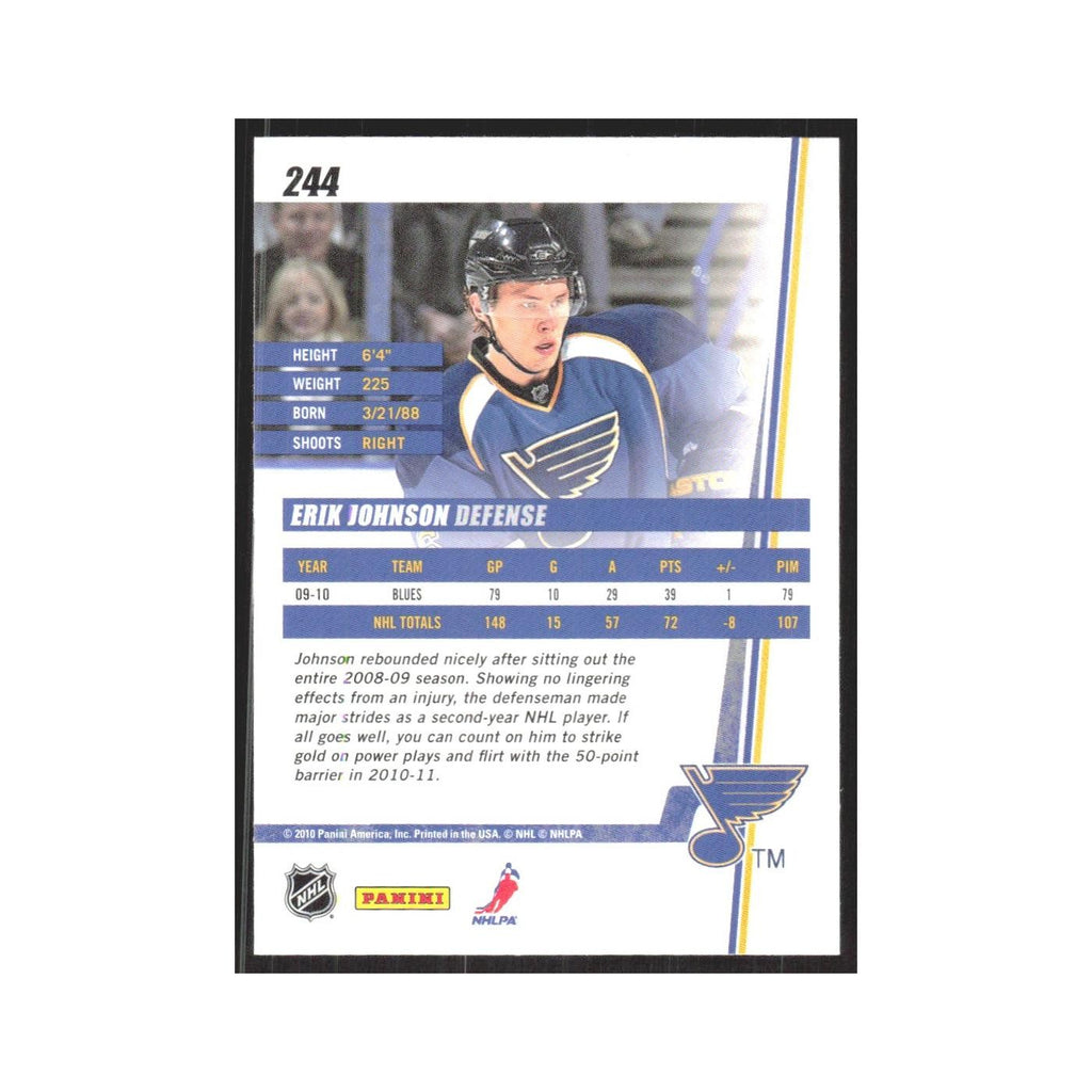 2010 Donruss Erik Johnson St. Louis Blues #244