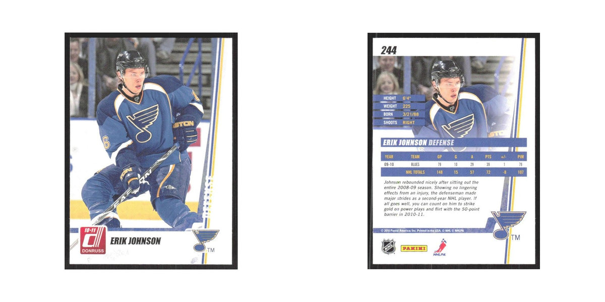 2010 Donruss Erik Johnson St. Louis Blues #244
